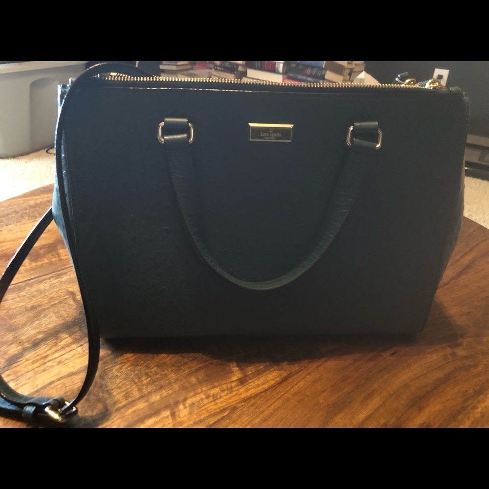 Teal ostrich Kate Spade handbag.